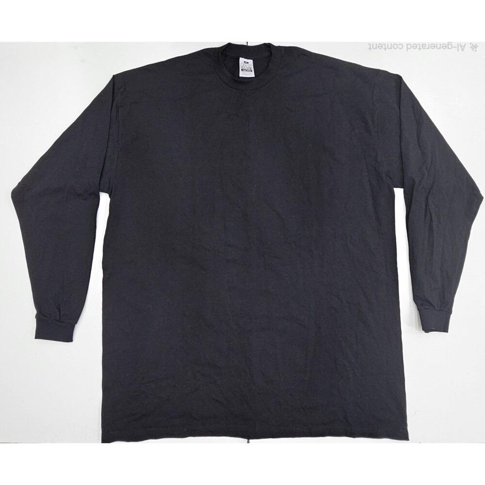 Pro Club Heavyweight Long Sleeve T Shirt Mens 5XL Black Plain Solid Blank New